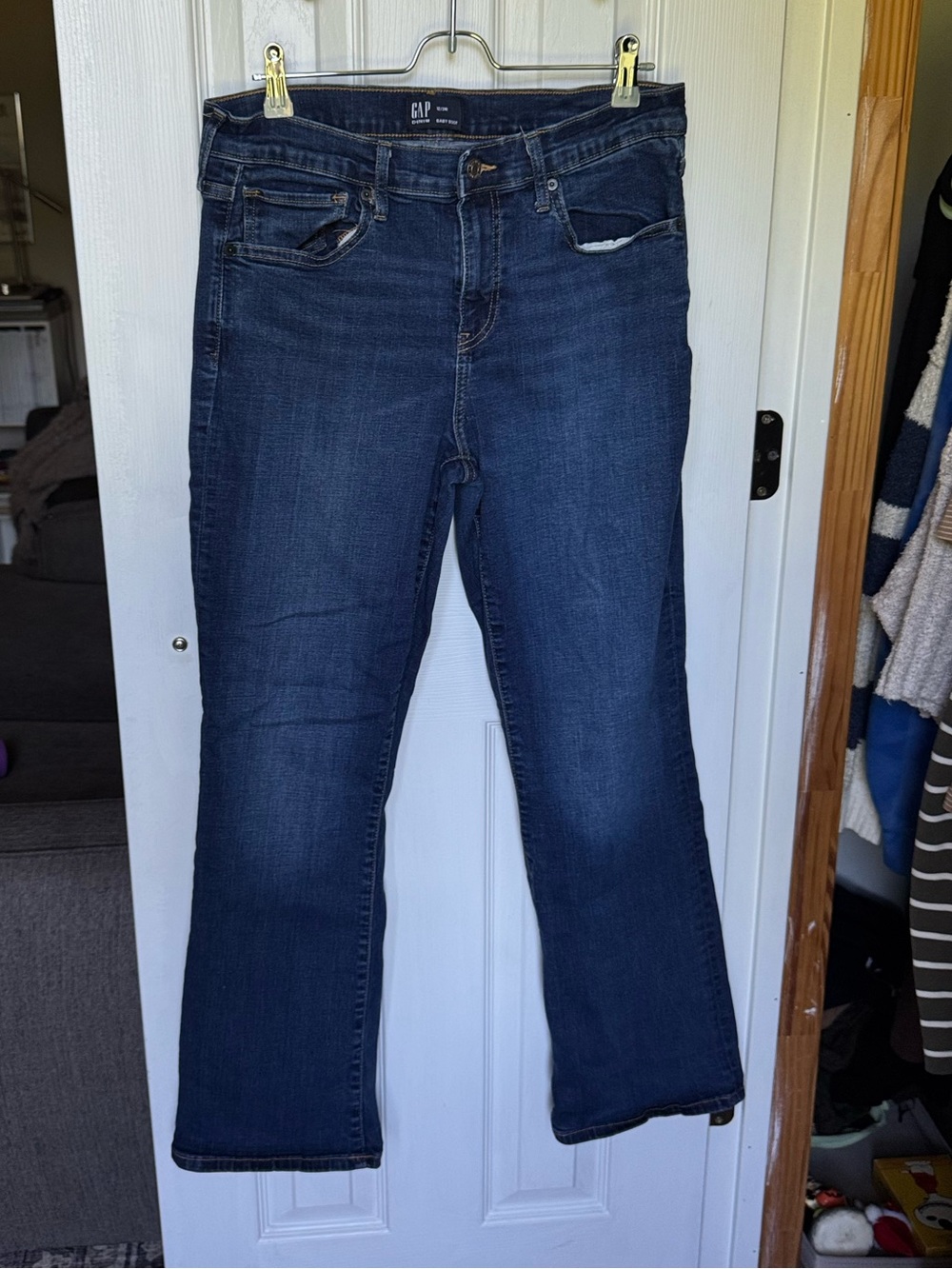 GAP denim dark wash baby bootcut jeans